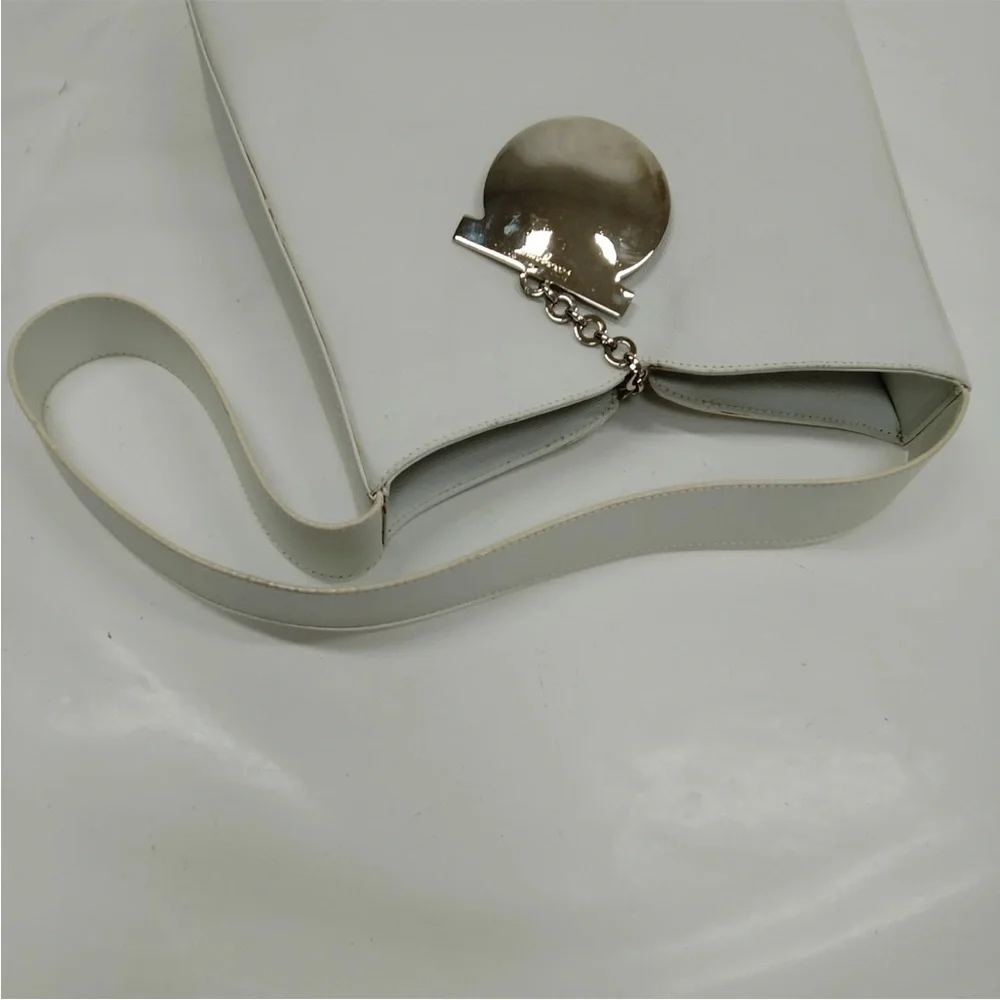 Salvatore Ferragamo Tall White Shoulder Bag